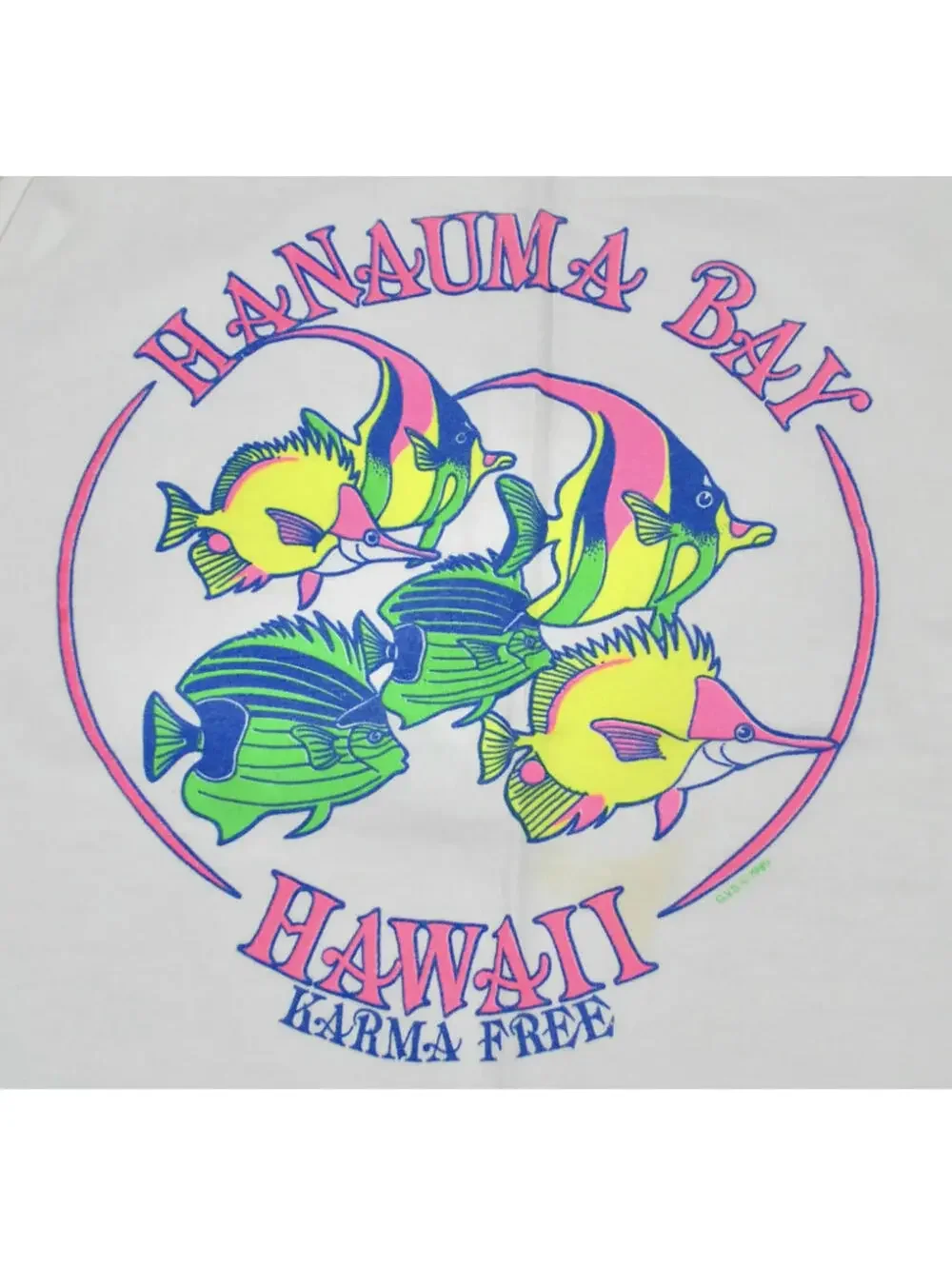 Vintage Hawaii Hanauma Bay 1989 Hawaiian Beach Ocean 80s White Tank Size Medium